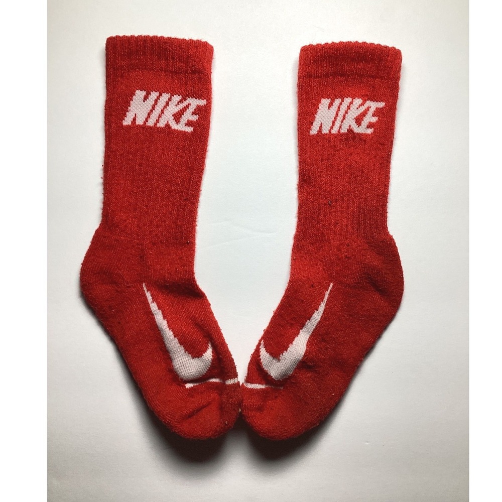 Nike Crew Socks Big Kids Red/White Used condition